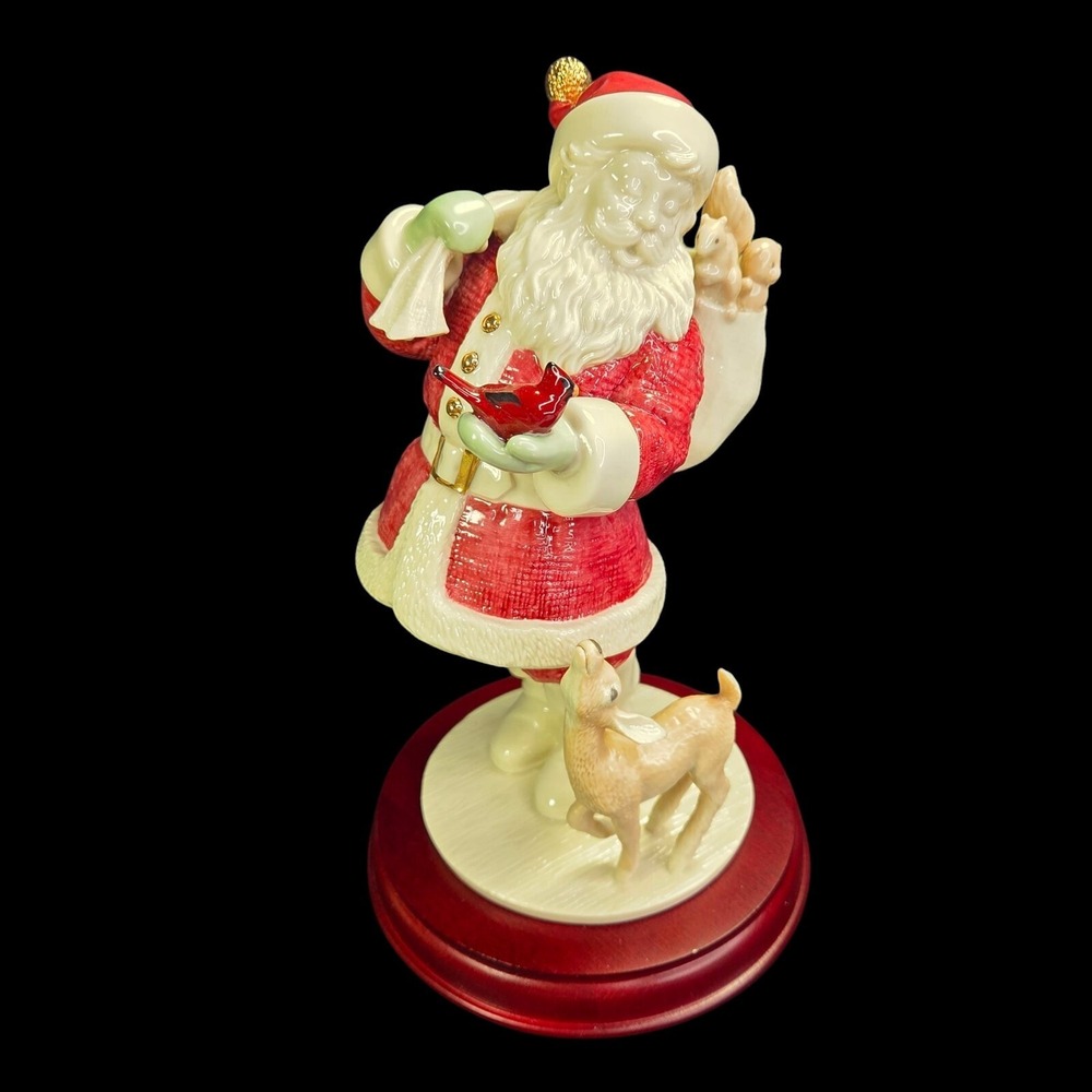 Lenox Santa Claus and Friends Christmas Porcelain Deer Cardinal Toy Figurine Box